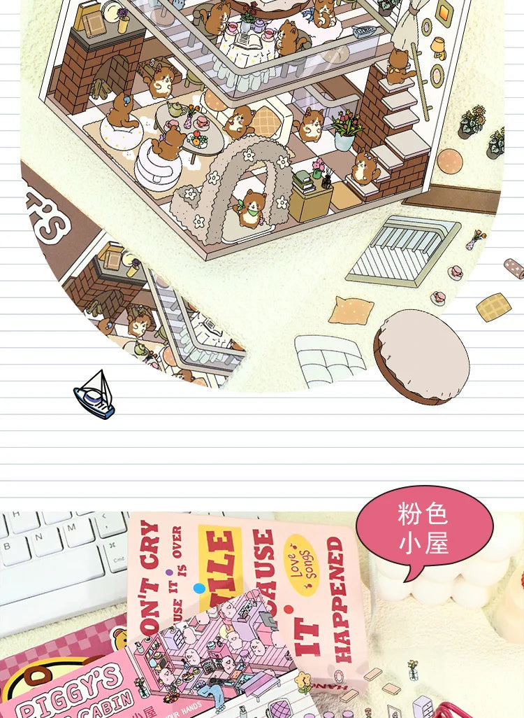 Penguin, Kitty, Piggy, Rabbit Stickers
