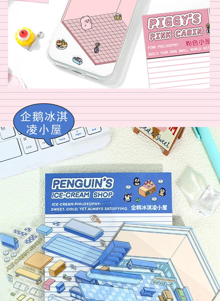 Penguin, Kitty, Piggy, Rabbit Stickers