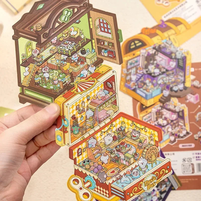Treasure Chest, Wardrobe, Book, Windup Box Stickers