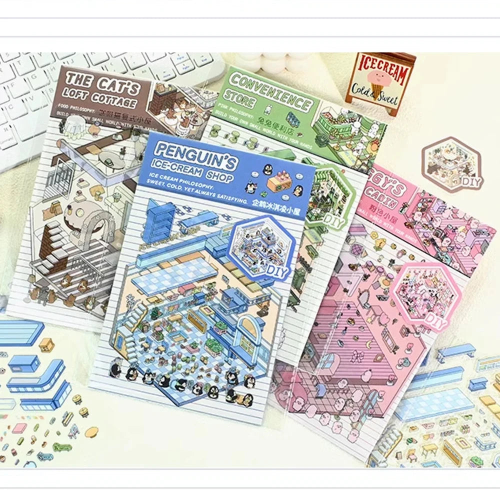 Penguin, Kitty, Piggy, Rabbit Stickers
