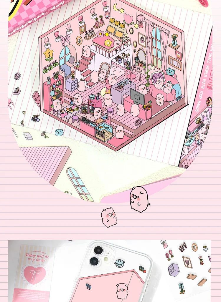 Penguin, Kitty, Piggy, Rabbit Stickers