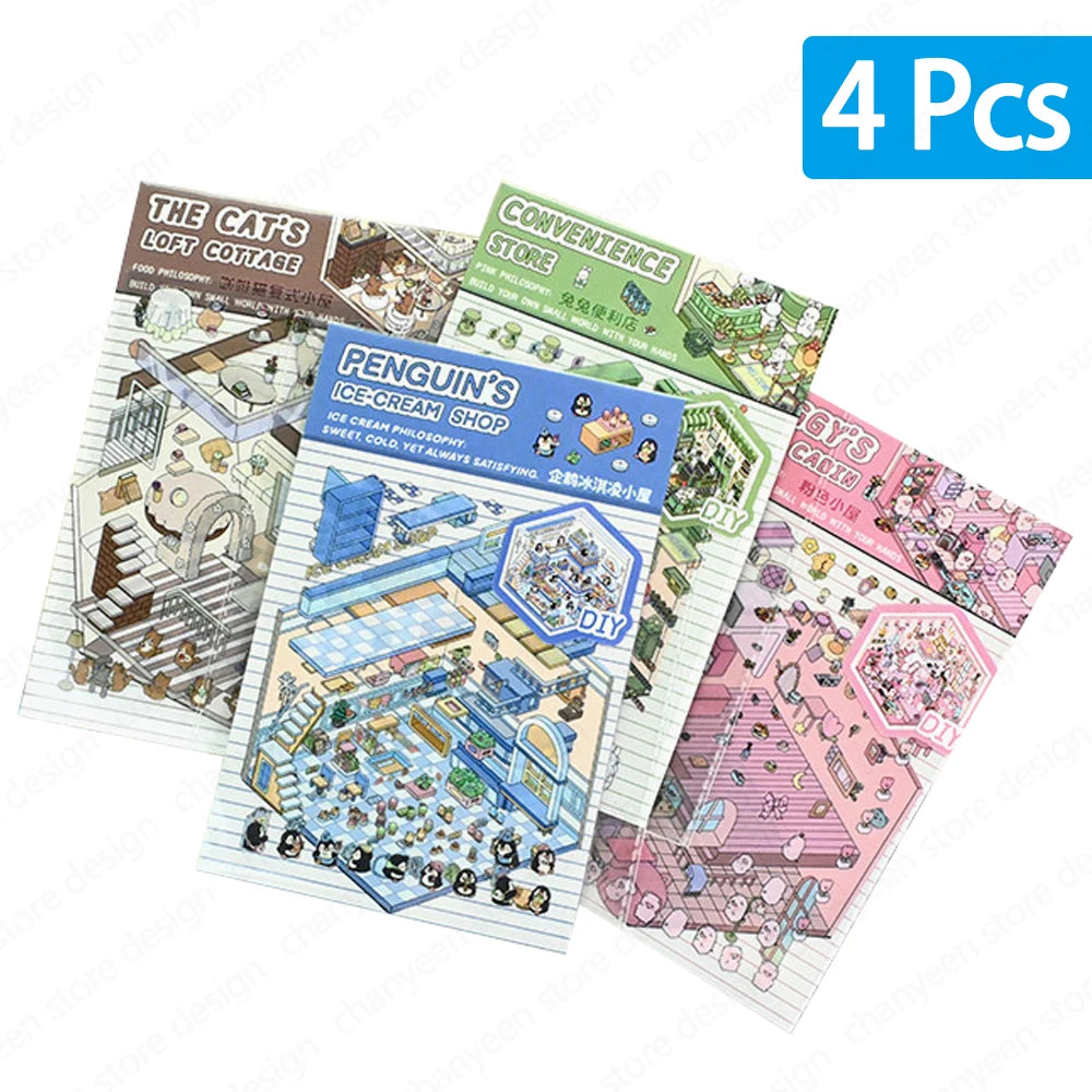 Penguin, Kitty, Piggy, Rabbit Stickers