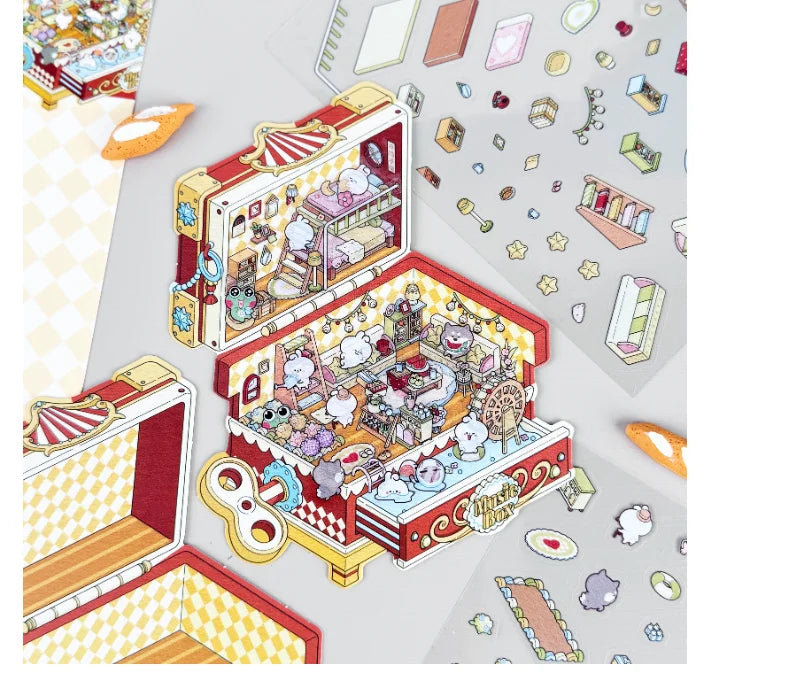 Treasure Chest, Wardrobe, Book, Windup Box Stickers