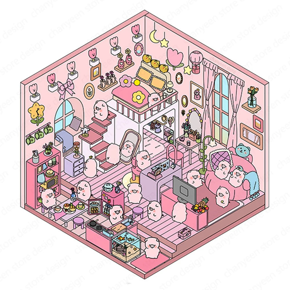 Penguin, Kitty, Piggy, Rabbit Stickers