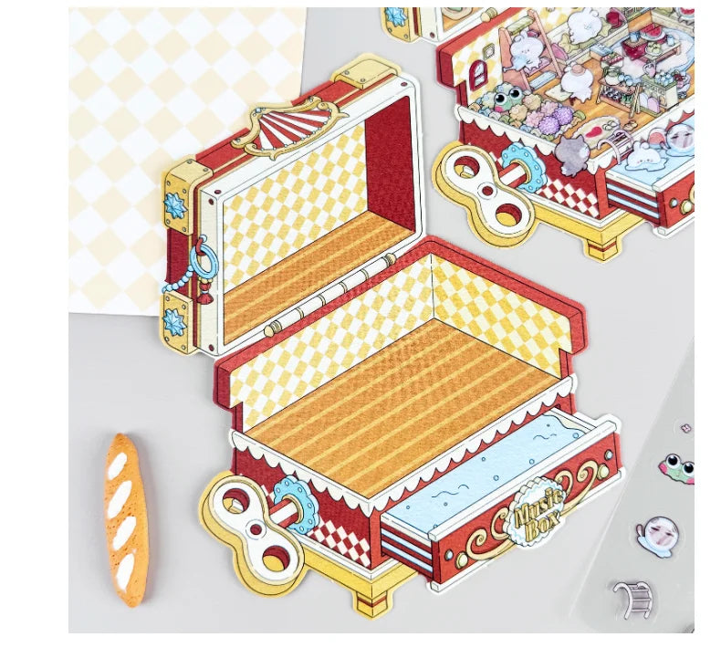 Treasure Chest, Wardrobe, Book, Windup Box Stickers