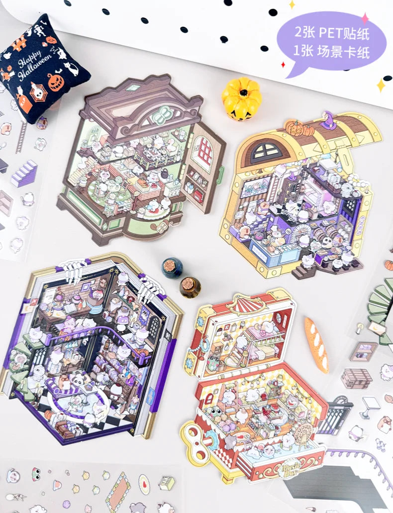 Treasure Chest, Wardrobe, Book, Windup Box Stickers