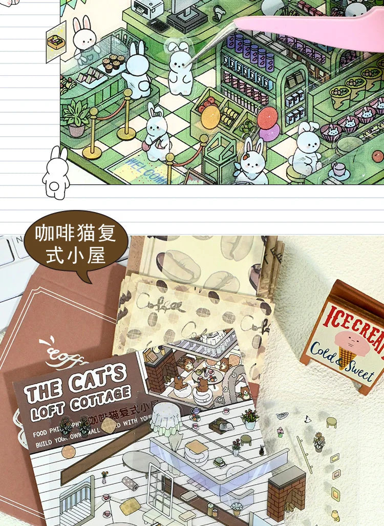 Penguin, Kitty, Piggy, Rabbit Stickers