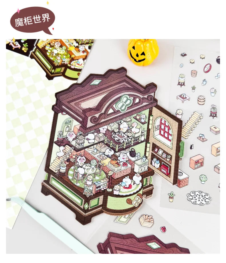 Treasure Chest, Wardrobe, Book, Windup Box Stickers