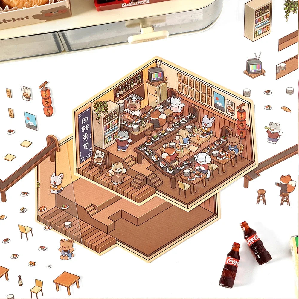 Sushi Shop, Park, Hostel, Bakery
