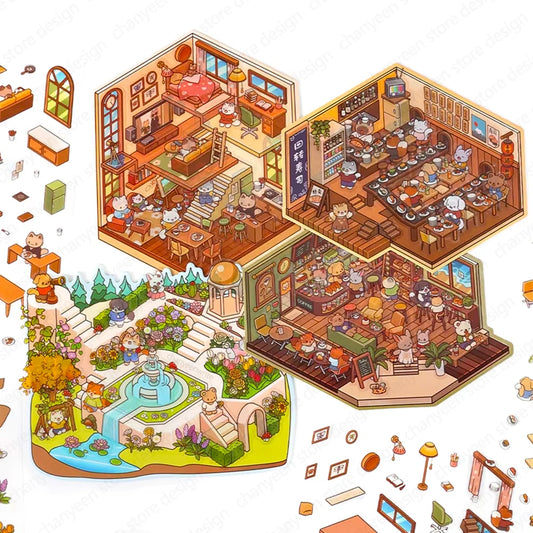 Sushi Shop, Park, Hostel, Bakery