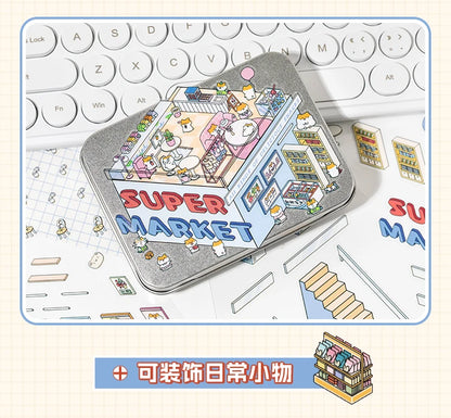 Plus Size || Supermarket, Bookstore, Grand Villa, Hot Pot Restaurant Stickers