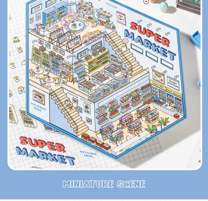 Plus Size || Supermarket, Bookstore, Grand Villa, Hot Pot Restaurant Stickers