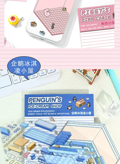 Penguin, Kitty, Piggy, Rabbit Stickers