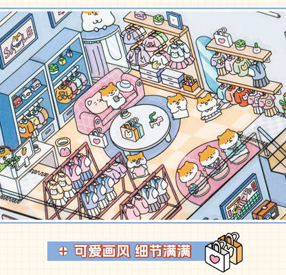 Plus Size || Supermarket, Bookstore, Grand Villa, Hot Pot Restaurant Stickers