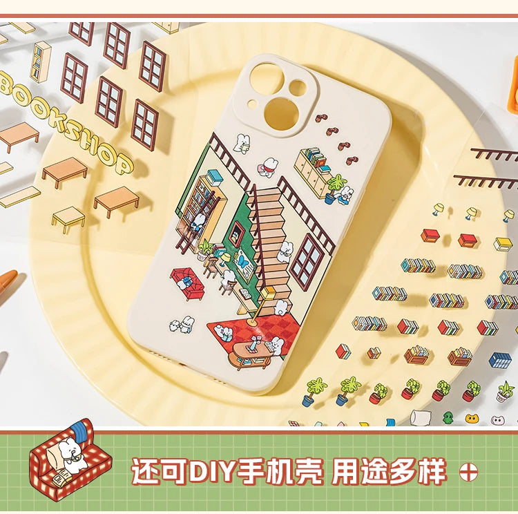 Plus Size || Supermarket, Bookstore, Grand Villa, Hot Pot Restaurant Stickers