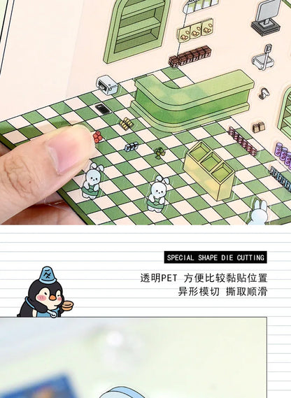 Penguin, Kitty, Piggy, Rabbit Stickers